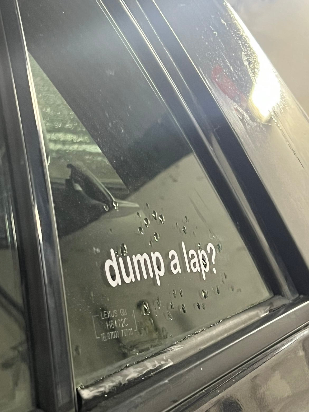 "dump a lap?" Sticker